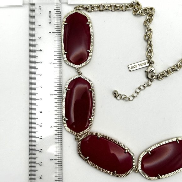 Kendra Scott Statement Necklace Fuchsia Pink Oval Stones Gold Tone Retired - Picture 4 of 11